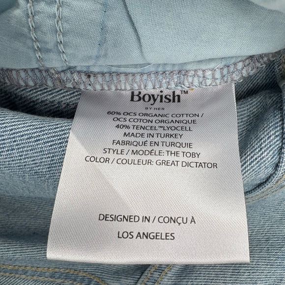 NWT BOYISH Toby High Rise Relaxed Fit Distressed Jeans | Sz 27 | Medium Indigo - Picture 12 of 14